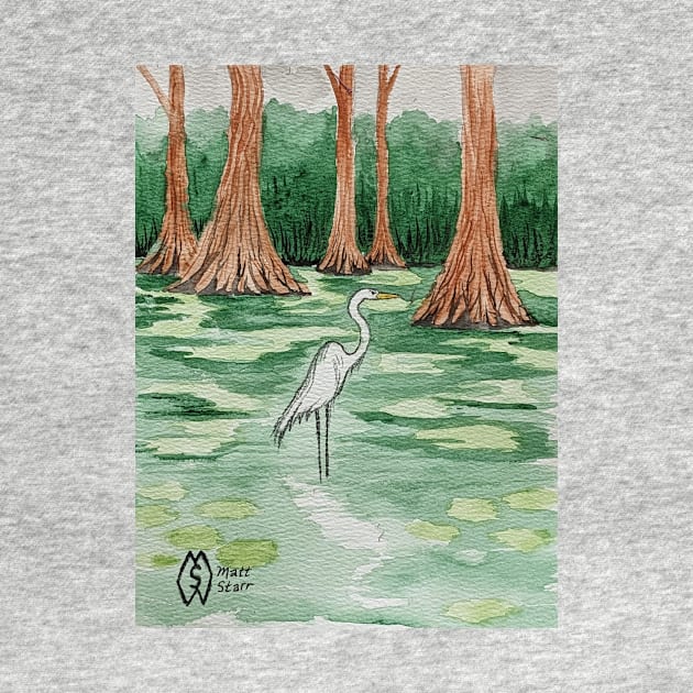 Egret in the swamp by Matt Starr Fine Art